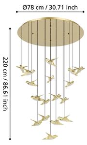 Eglo 390398 - Lampadario a sospensione con filo LED dimmerabile PARATEBUENO 17xLED/3W/230V oro