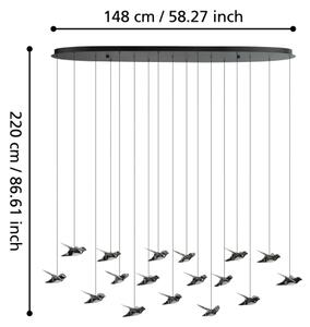 Eglo 390353 - Lampadario a sospensione con filo LED dimmerabile PARATEBUENO 17xLED/3W/230V nero