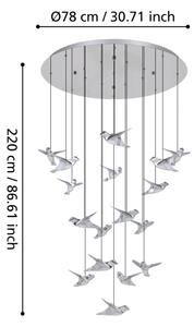 Eglo 390402 - Lampadario a sospensione con filo LED dimmerabile PARATEBUENO 17xLED/3W/230V cromo