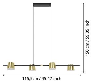 Eglo 39985 - Lampadario LED a sospensione con filo ALTAMIRA 4xGU10/4,6W/230V 3000K oro