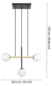 Eglo 390177 - Lampadario a sospensione con filo PAZ 3xE14/40W/230V oro/nero