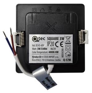Lampada LED da incasso SQUARE LED/3W/230V 4000K 9x9 cm nero
