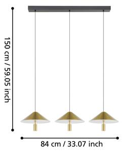 Eglo 390272 - Lampadario a sospensione con filo LED dimmerabile PARAGUAY 3xLED/12W/230V 3000K oro