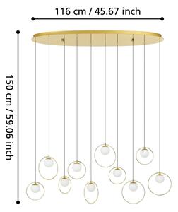 Eglo 390347 - Lampadario a sospensione con filo LED dimmerabile PORTOCOLOM 10xLED/3W/230V oro