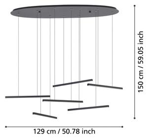 Eglo 39915 - Lampadario a sospensione con filo LED dimmerabile LINDOZA 6xLED/8,4W/230V 3000K