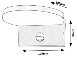 Rabalux 77119 -Applique da esterno con sensore BATIDA LED/9W/230V IP54 nero