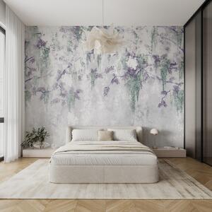 Carta da parati Un ramo d'albero con fiori viola, Carta da parati design, Carta da parati popolare, u73816v1 - Tapeko.it