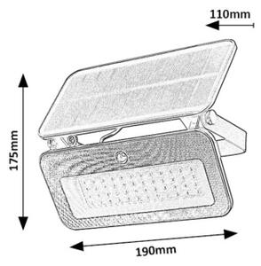 Rabalux 77160-LED Faretto solare sensore LED 8W 3,7V 3000-6500K IP65