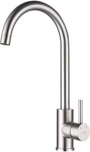Rubinetto da cucina con bocca alta - girevole a 360° - senza piombo - acciaio inox