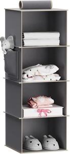 Allecto Premium - Organizzatore di vestiti Hangrek per armadio grigio con aste in bambù