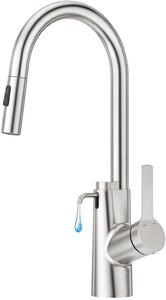 Rubinetto da cucina con doccetta estraibile - acciaio inox spazzolato - ruotabile a 360°