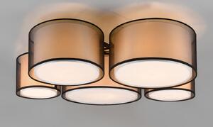 Lampada a soffitto Trio Burton, attacco E27, 5 luci, finitura nera opaca