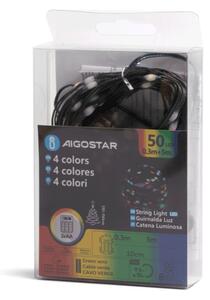 Aigostar - Catena luminosa LED da esterno 50xLED/8 funzioni 3xAA 5,3m IP44 multicolore