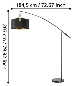 Eglo 39966 - Lampada con piedistallo TORTOLA 3xE27/40W/230V nero/oro