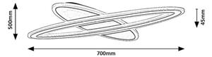 Rabalux 71313-LED Plafoniera dimmerabile TANELI 70W/230V 3000/4000/6000K nero+telecomando