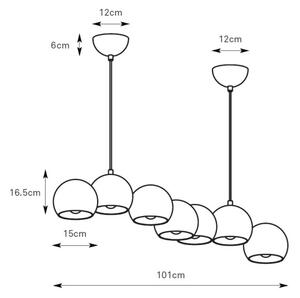 Markslöjd 108860 - Lampadario a sospensione con filo CUPOLO 7xE14/40W/230V nero