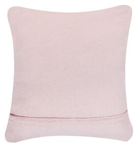 Set di 2 cuscini decorativi rosa cotone macramè 45 x 40 cm corda Boho Retro Decor accessori Beliani