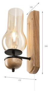 Brilagi - LED Applique COTTAGE 1xE14/40W/230V quercia/marrone