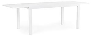 Tavolo da Giardino Allungabile 160/240x90x75 cm in Alluminio Hilde Bianco