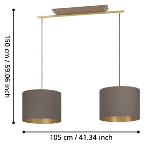 Eglo 390336 - Lampadario a sospensione con filo SANTANDRIA 2xE27/40W/230V marrone/oro