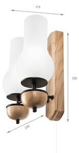 Brilagi - LED Applique COTTAGE 2xE14/40W/230V quercia/bianco