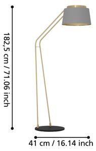 Eglo 390174 - Lampada con piedistallo ALMERIMAR 1xE27/40W/230V grigio/oro