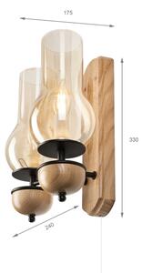 Brilagi - LED Applique COTTAGE 2xE14/40W/230V quercia/marrone