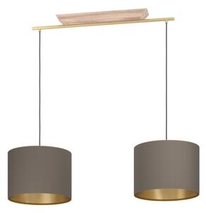 Eglo 390336 - Lampadario a sospensione con filo SANTANDRIA 2xE27/40W/230V marrone/oro