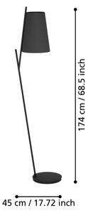 Eglo 390134 - Lampada con piedistallo PETROSA 1xE27/40W/230V nero