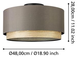 Eglo 390117 - Plafoniera MARCHENA 1xE27/40W/230V marrone