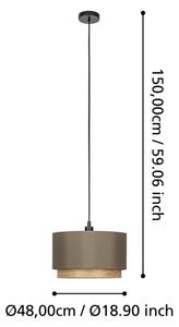 Eglo 390118 - Lampadario a sospensione con filo MARCHENA 1xE27/40W/230V marrone