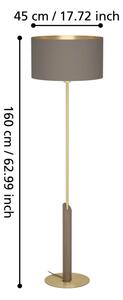 Eglo 390338 - Lampada con piedistallo SANTANDRIA 1xE27/40W/230V marrone/oro