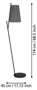 Eglo 390137 - Lampada con piedistallo PETROSA 1xE27/40W/230V grigio