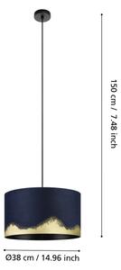 Eglo 39973 - Lampadario a sospensione con filo CASUARITA 1xE27/40W/230V diametro 38 cm blu/oro