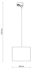 Lampadario su filo per sistema a binario TRACER 1xE27/15W/230V diametro 38 cm nero
