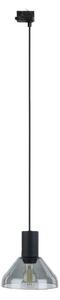 Lampadario a sospensione con filo per sistema a binario trifase NEO 1xE27/15W/230V nero/fumé nero
