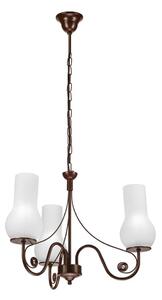 Brilagi - LED Lampadario a sospensione con catena COTTAGE 3xE14/40W/230V marrone/bianco