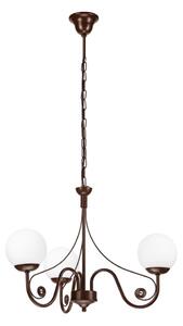 Brilagi - LED Lampadario a sospensione con catena COTTAGE 3xG9/40W/230V marrone/bianco
