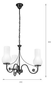 Brilagi - LED Lampadario a sospensione con catena COTTAGE 3xE14/40W/230V nero/bianco