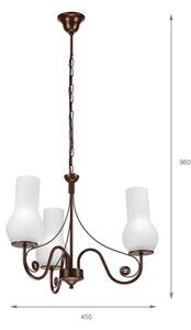 Brilagi - LED Lampadario a sospensione con catena COTTAGE 3xE14/40W/230V marrone/bianco