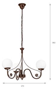 Brilagi - LED Lampadario a sospensione con catena COTTAGE 3xG9/40W/230V marrone/bianco