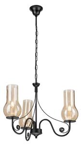 Brilagi - LED Lampadario a sospensione con catena COTTAGE 3xE14/40W/230V nero/marrone