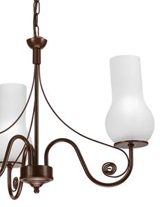 Brilagi - LED Lampadario a sospensione con catena COTTAGE 3xE14/40W/230V marrone/bianco