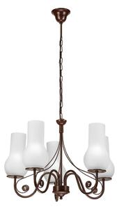 Brilagi - LED Lampadario a sospensione con catena COTTAGE 5xE14/40W/230V marrone/bianco