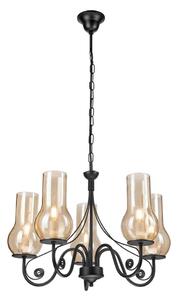 Brilagi - LED Lampadario a sospensione con catena COTTAGE 5xE14/40W/230V nero/marrone