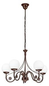 Brilagi - LED Lampadario a sospensione con catena COTTAGE 5xG9/40W/230V marrone/bianco