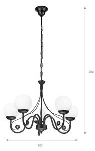 Brilagi - LED Lampadario a sospensione con catena COTTAGE 5xG9/40W/230V nero/bianco