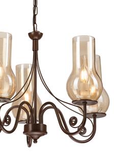 Brilagi - LED Lampadario a sospensione con catena COTTAGE 5xE14/40W/230V marrone
