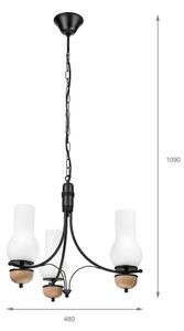 Brilagi - Lampadario LED a catena COTTAGE 3xE14/40W/230V rovere/nero/bianco