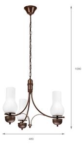 Brilagi - Lampadario LED a catena COTTAGE 3xE14/40W/230V faggio/marrone/bianco